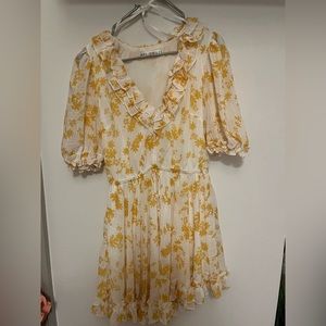 Yellow and white floral dress